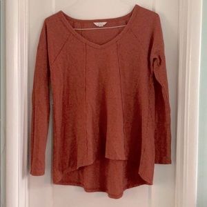 Orange Waffle Knit Top